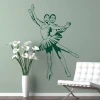 Stylish dancer sticker 1173 in an elegant living room, adding dynamism and artistic expression to the wall.