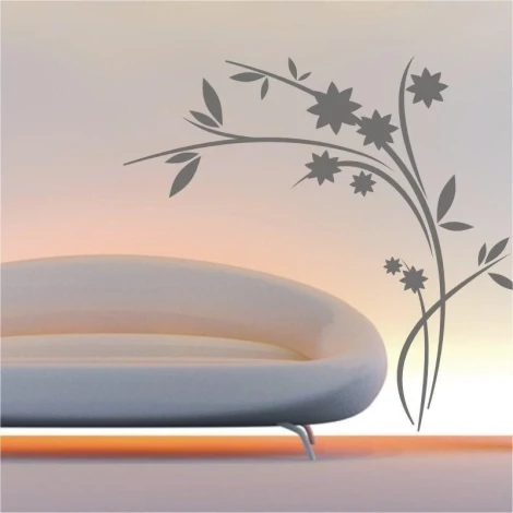 Japanese painting template 06 - Living room arrangement. Light walls with minimalist furniture.