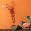 Basketball painter template 1167 - Living room arrangement with orange walls and modern muted furniture.
