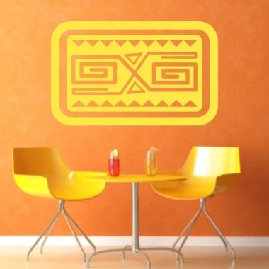 Mexican painting template 09 in an energetic interior, perfect for revitalizing a modern living room.