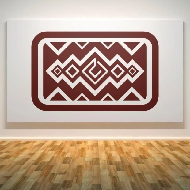 Mexican painting template 21 in vibrant browns, perfect for a stylish modern interior.