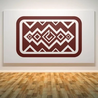 Mexican painting template 21 in vibrant browns, perfect for a stylish modern interior.