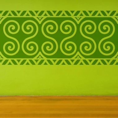 Mexican painting template 73 in an energetic shade of green, adding character to modern interiors.