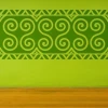 Mexican painting template 73 in an energetic shade of green, adding character to modern interiors.