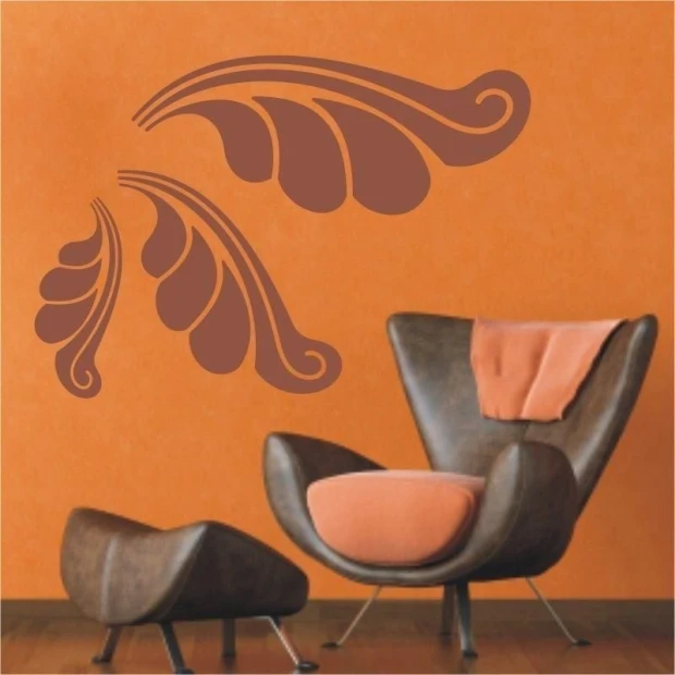 Klasik 016 sticker in warm browns, perfect for a modern living room, adds elegance to your interior.