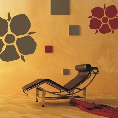 Stylish klasik 203 sticker in warm floral colors, perfect for a modern living room, adding charm.