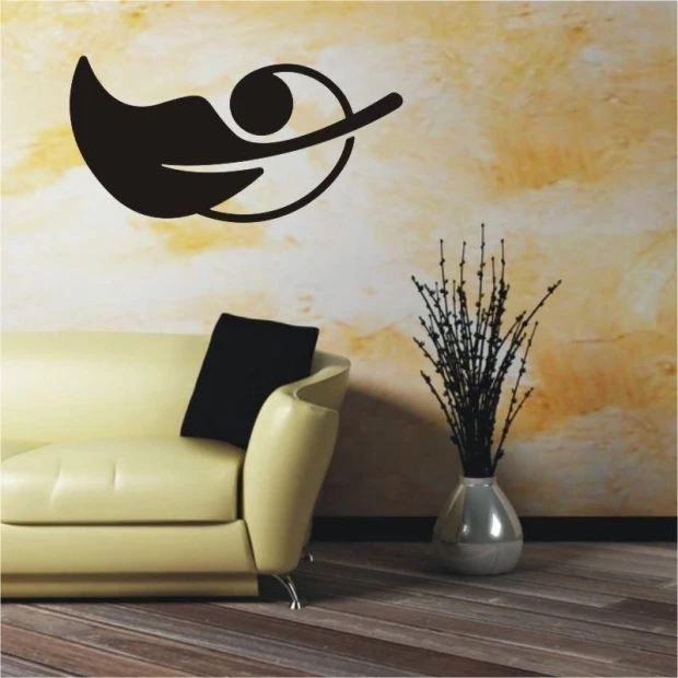 Elegant klasik 281 sticker in warm tones against a cozy living room backdrop, adding harmony and style.