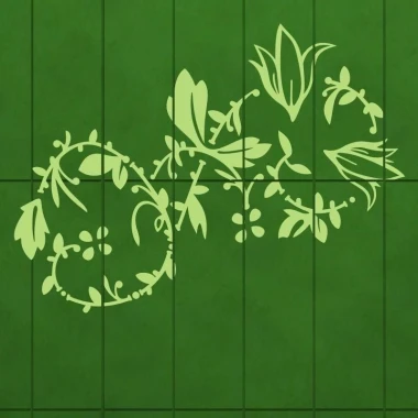 Flower sticker 031 in a fresh green tone, perfect for brightening up a modern living room or office.