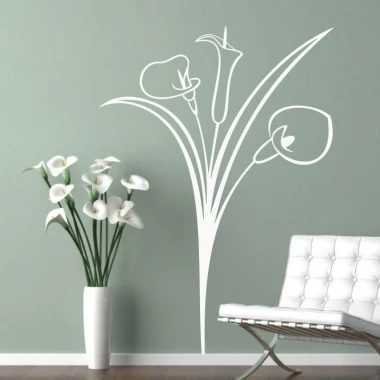 Elegant floral sticker 079 in a minimalist interior, perfectly highlighting freshness and modernity.