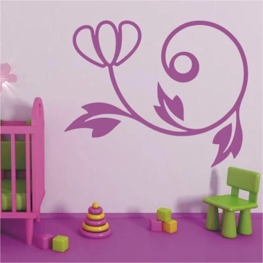 Pastel pink floral painting template klasik 231, perfect for a cozy children\'s room.