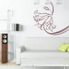 Elegant floral painting template in a minimalist living room, adding modern charm and subtlety.