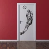 Soccer player painting template 06 - Room setup with red walls and wooden floor.