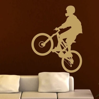 Dynamic painting template bike 007 in beige, perfect for a modern youth room.
