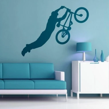 Dynamic painting template bike 009 in a modern living room, adding energy and style with vibrant colors.