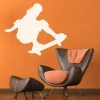 Skater 1017 painting template - Youth room setup with orange walls and modern furniture.