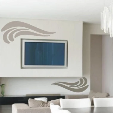 Elegant klasik 049 sticker in muted colors, perfect for a modern living room, adding a touch of lightness.