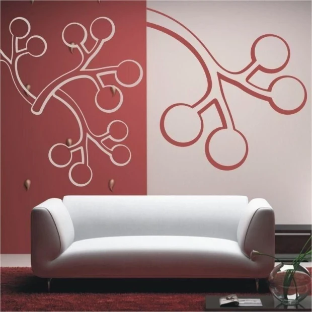 Stylish klasik 090 sticker in warm tones, perfect for a modern living room, adding a unique touch.