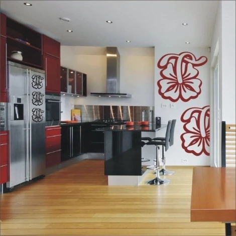 Stylish klasik 418 sticker in deep red, perfectly contrasting with modern decor.