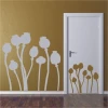 Stylish poppy sticker 1073 in a modern interior, adding elegance and lightness against a golden wall.