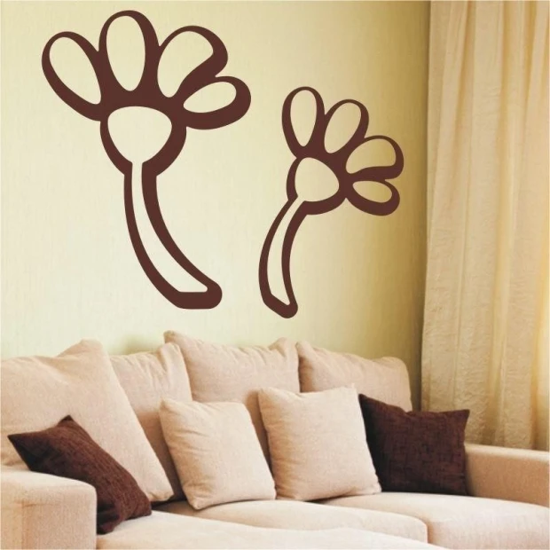 Stylish klasik 240 painting template featuring children\'s flowers, perfect for a cozy living room or nursery.