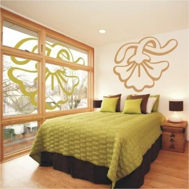 Elegant Klasik 411 painting template in a stylish bedroom, adding charm with subtle floral patterns.