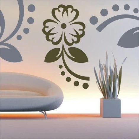 Elegant floral painting template 013 in muted colors, perfect for a modern living room.