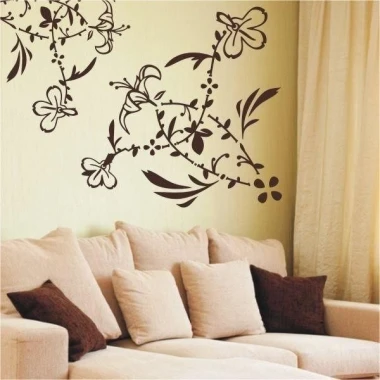 Stunning floral painting template 016 adds elegance and natural beauty to a modern living room.