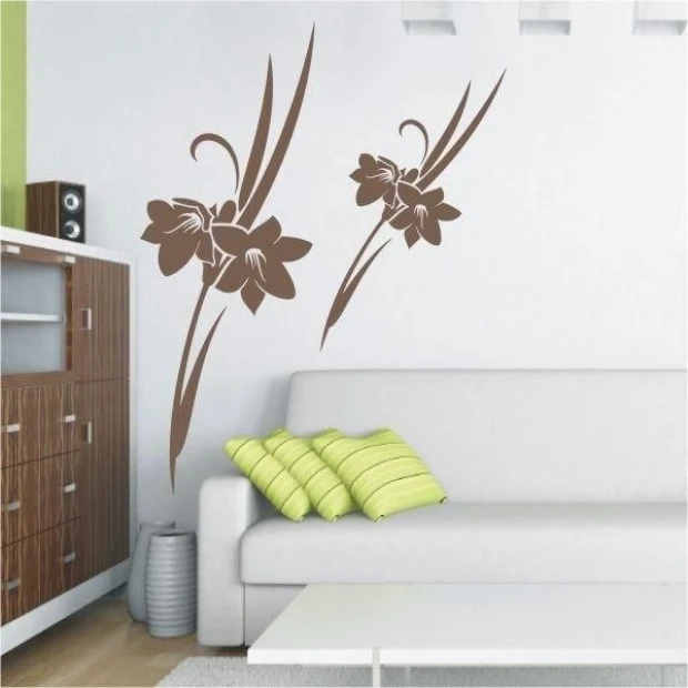 Stylish brown flowers in a modern living room, adding elegance and coziness to the space.