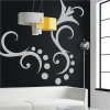 Elegant floral painting template 023 in a modern living room, adding lightness with subtle white tones.