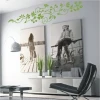 Climbing plant painting template 012 - Living room setup with light walls and minimalist furniture.