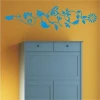 Climbing plant sticker 006 in vibrant blue, enhances modern interiors with stylish wall decor.