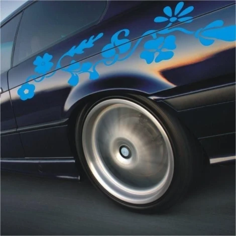 Stylish climbing plant sticker 032 in vibrant shades of blue, perfect for modern interiors.