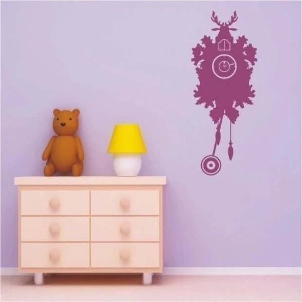 Stylish clock sticker 1051 in pastel colors, perfect for a cozy children\'s room.