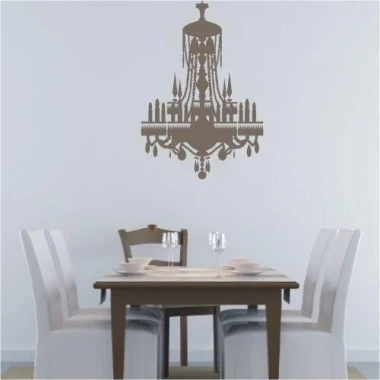 Chandelier painting template 1055 - Dining room arrangement with light walls and simple neutral-colored furniture.