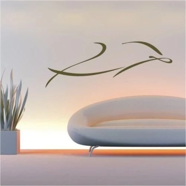 Stylish dolphin sticker in a minimalist interior, adding lightness and modernity to the space.