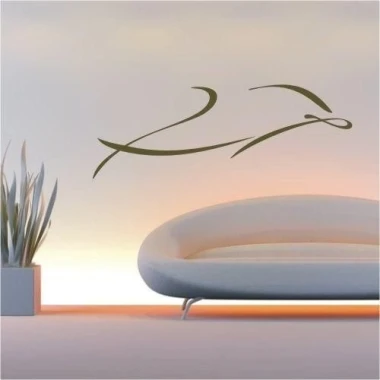 Stylish dolphin sticker in a minimalist interior, adding lightness and modernity to the space.