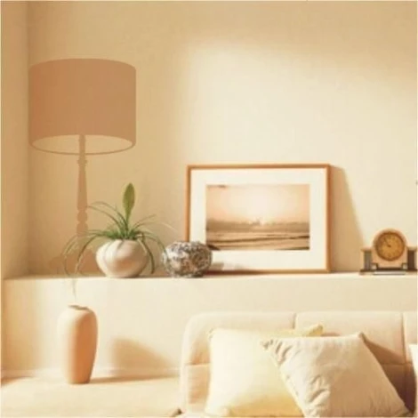 Stylish lamp sticker 1053 in pastel decor, perfect for a modern living room, adding warmth.