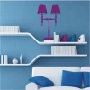 Stylish lamp sticker 1054 in vibrant purple, perfectly enhancing a modern room.