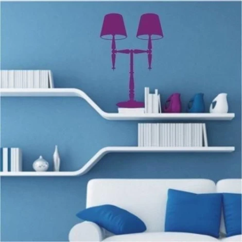 Stylish lamp sticker 1054 in vibrant purple, perfectly enhancing a modern room.