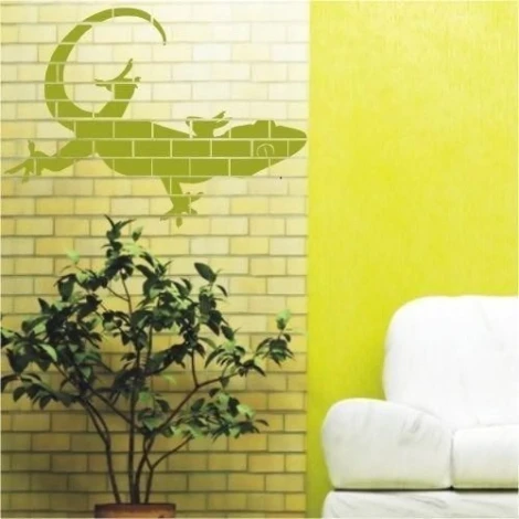 Stylish lizard painting template 0811 adds character to modern interiors, harmonizing with light colors.