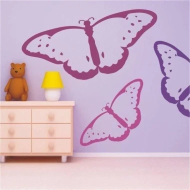 Colorful butterfly patterns in a pastel children\'s room, adding joy and lightness to the space.