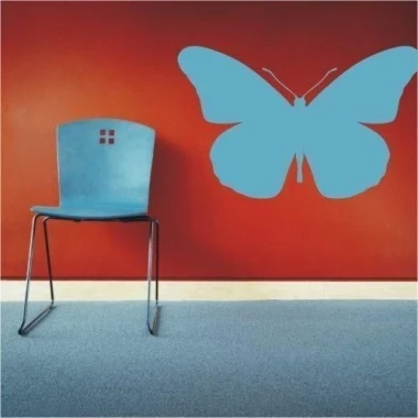 Butterfly 015 in vibrant blue, enlivening modern spaces in a minimalist interior.