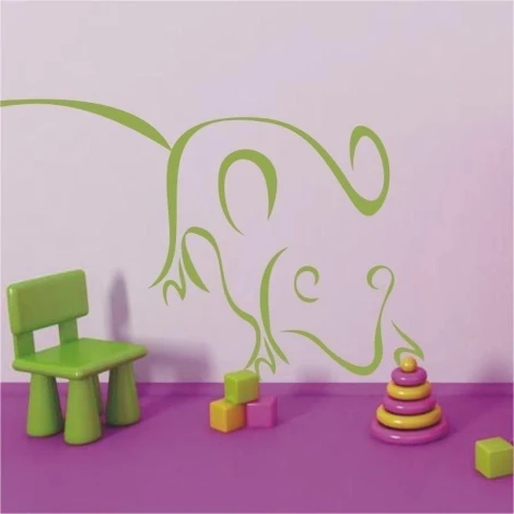 Charming pastel mouse sticker, perfect for a child\'s room, adding a cheerful touch.