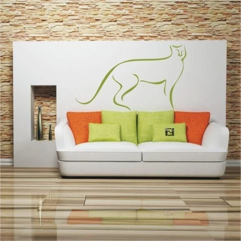 Stylish panther sticker 74 in a modern living room, perfect for highlighting a minimalist character.