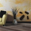 Stylish beetle sticker 1059 in a modern living room, perfectly matching warm wall tones.