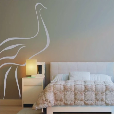 Elegant animal-themed sticker in pastel shades, perfect for a cozy bedroom.