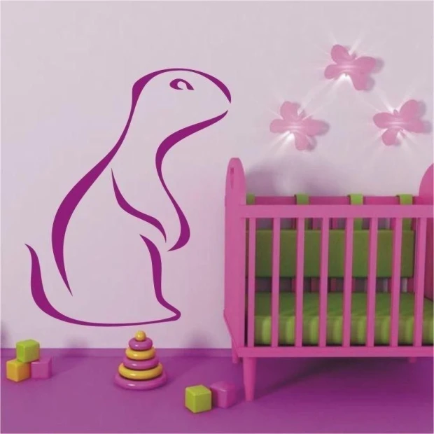 Charming animal sticker in pastel colors, perfect for a cozy children\'s room.