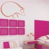 Stylish animal sticker in pastel shades, perfect for a child\'s colorful bedroom, adding charm and personality.