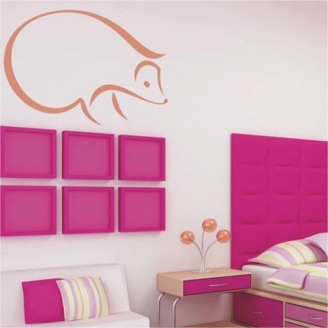 Stylish animal sticker in pastel shades, perfect for a child\'s colorful bedroom, adding charm and personality.