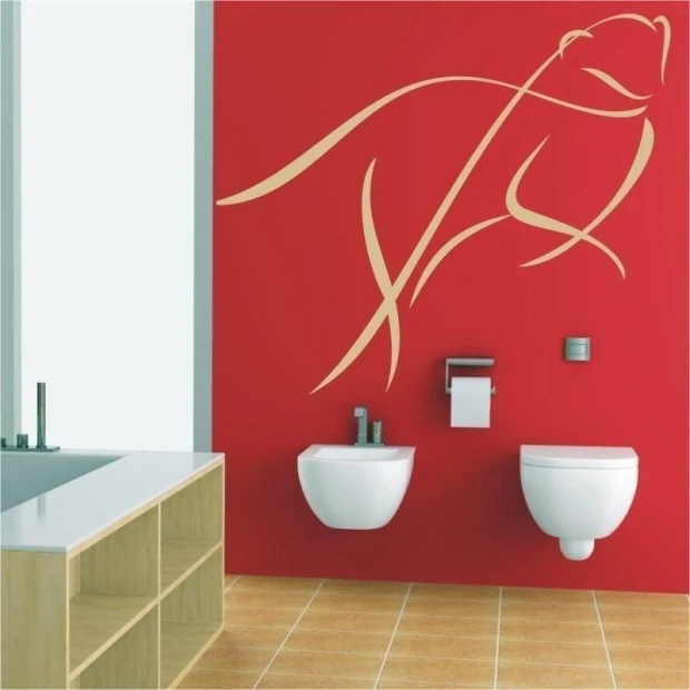 Stylish animal sticker 84 in a minimalist bathroom, adding a modern touch.